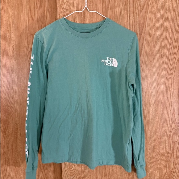 The North Face Teal Crewneck Logo Long Sleeve Shirt - Picture 2 of 5